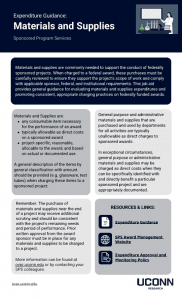 Screenshot of Expenditure Guidance: Materials and Supplies job aid