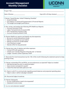 Screenshot of Account Management Monthly Checklist job aid