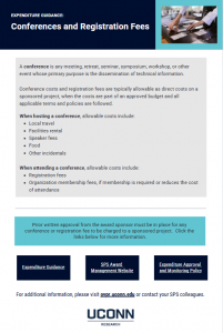 Screenshot of Expenditure Guidance: Conferences and Registration Fees job aid